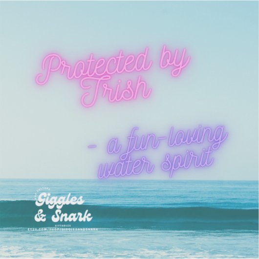 Aufkleber - Geschützt durch Trish (Vorderseite)