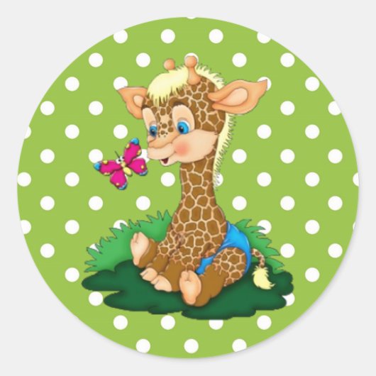 Aufkleber/Giraffe Runder Aufkleber (Vorderseite)