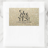 Aufkleber | Glitzer Brautparty - Sie sagte ja! (Tasche)