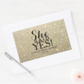 Aufkleber | Glitzer Brautparty - Sie sagte ja! (Umschlag)