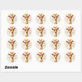 Aufkleber Glückliche Giraffe Valentinstag Kinder S (Blatt)