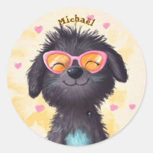 Aufkleber Glücklicher Hund Valentinstag Kinder Sch