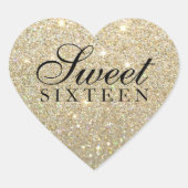 Aufkleber - Gold Glitzer Fab Sweet 16 (Vorderseite)