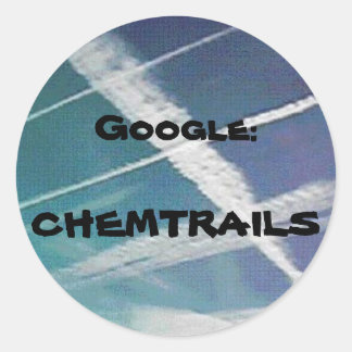 Aufkleber: Google Chemtrails Runder Aufkleber