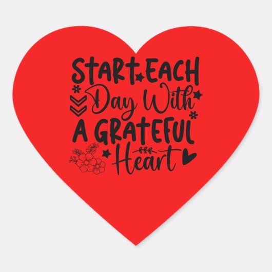 Aufkleber Grateful Heart (Vorderseite)