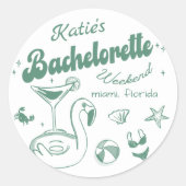 Aufkleber "Green Last Toast Beach Junggeselinnen-A (Vorderseite)