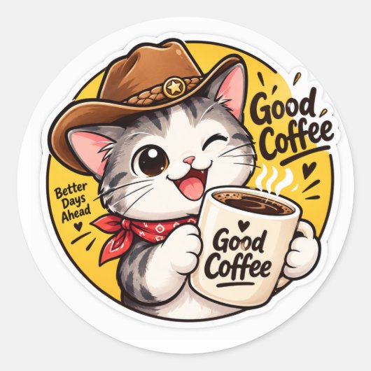 Aufkleber guter Kaffee (Vorderseite)