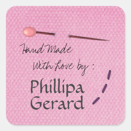 Aufkleber handgefertigt mit Liebe-Etikettenaufkleb (Vorderseite)