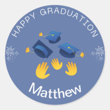 Aufkleber - Happy Abschluss Personalize - Name hin