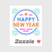 Aufkleber "Happy New Year" (Blatt)