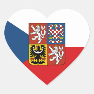 Aufkleber, Herz, Liebe, tschechische Flagge Herz-Aufkleber