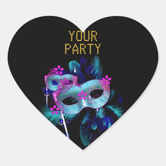 Aufkleber Herz MASK Tee Blue Gold (Vorderseite)