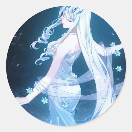 Aufkleber Hübsches blaues Mädchen (Vorderseite)