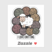 Aufkleber "I Liebe strickt" (Blatt)
