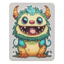 Aufkleber-Illustration für niedliche Kleinmonster-