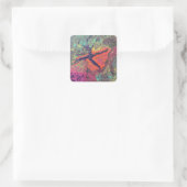 Aufkleber im Quadrat der Bloomfusion (Tasche)