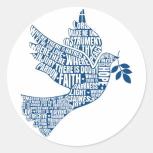 Aufkleber: Instrumente des Friedens (St Francis) Runder Aufkleber