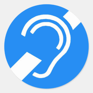 Aufkleber-internationales Symbol für das taube Runder Aufkleber