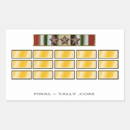 Aufkleber Irak 15 Monate mit 3 Kampagne Star (Vorderseite)