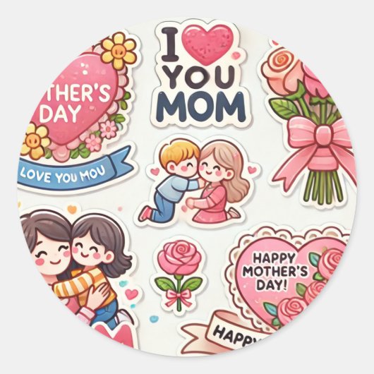 Aufkleber ist Liebe Mum für den Muttertag (Vorderseite)