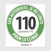 Aufkleber "Je roule à 110 pour le climat" (Blatt)