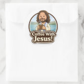 Aufkleber 'Kaffee mit Jesus' (3“) (Tasche)