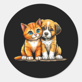 Aufkleber Katze und hund