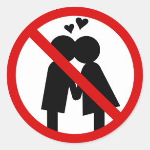 Aufkleber keiner Küsse Anti--Valentinsgrüße Tages