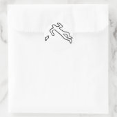 Aufkleber-Kontur für Mordszenarien nicht grafisch Runder Aufkleber (Tasche)