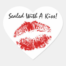 Aufkleber Letter-Siegel mit Kuss-Lippen versiegelt