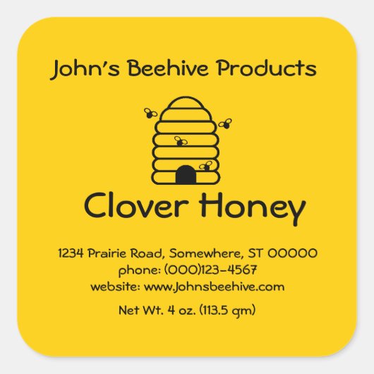 Aufkleber (lg sq)- Honey Business (Vorderseite)