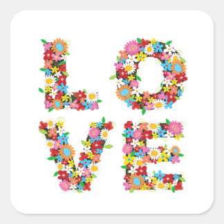Aufkleber LIEBE Frühlings-Blumenvalentines Tages