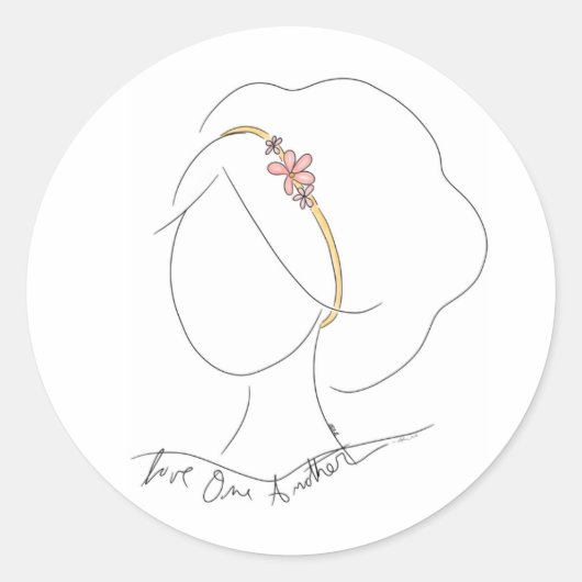 Aufkleber "Liebe One Another", handgezeichnet (Vorderseite)