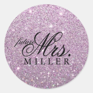 Aufkleber - Lila Glitter Fab zukünftige Mrs.