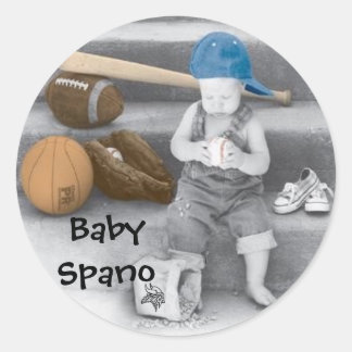 Aufkleber, Logo, Baby Spano Runder Aufkleber