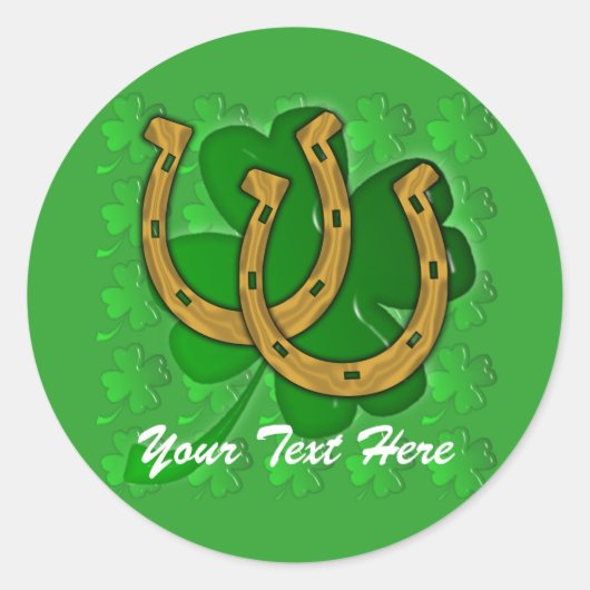 Aufkleber - Lucky Horseshoe Kleeblatt (Vorderseite)