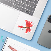 Aufkleber "Lucy" 3"x3" (Laptop mit iPhone)