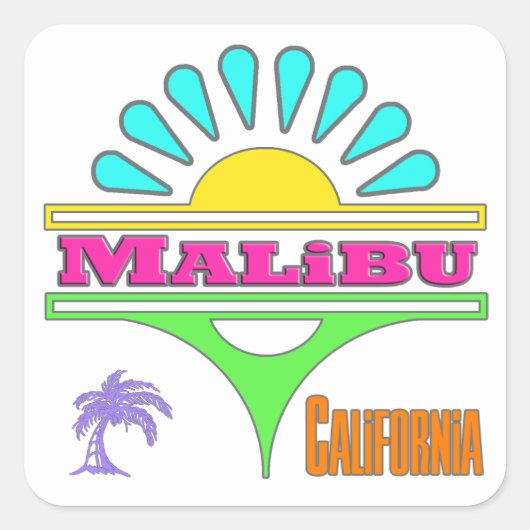 Aufkleber "Malibu Colorful 1" (Vorderseite)