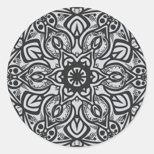 Aufkleber, Mandala-Art-Design-Aufkleber, ortsfeste Runder Aufkleber (Vorderseite)