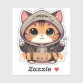 Aufkleber "Meow" (Blatt)