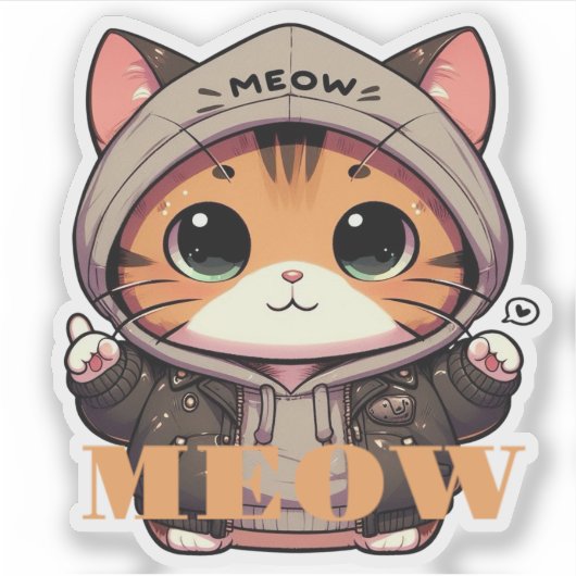 Aufkleber "Meow" (Vorderseite)