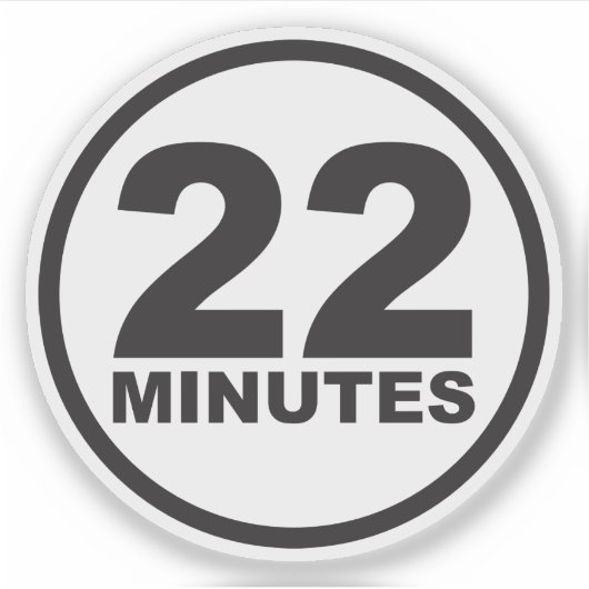 Aufkleber mit 22 Minuten (Vorderseite)