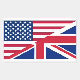 Aufkleber mit amerikanischer und britischer Flagge