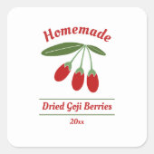 Aufkleber mit bearbeitbarem getrockneten Goji-Berr (Vorderseite)