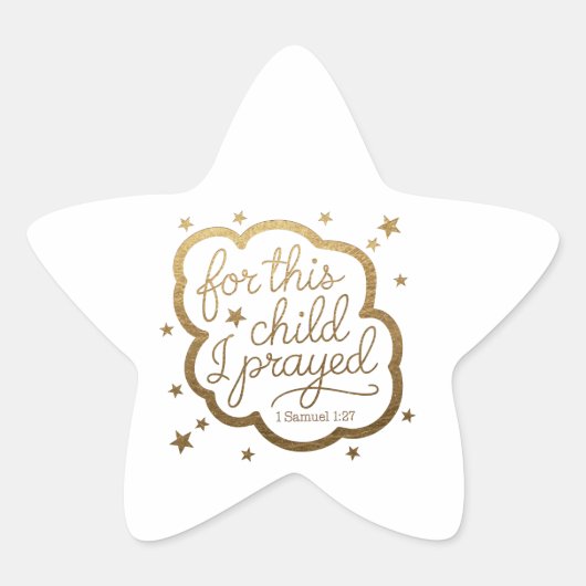 Aufkleber mit Bibelverse aus 1 Samuel 1:27 (Vorderseite)