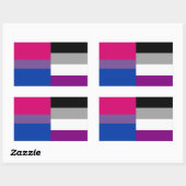 Aufkleber mit bisexueller/asexueller Flagge (Blatt)