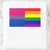 Aufkleber mit Bisexueller/Regenbogenflagge (Tasche)
