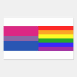 Aufkleber mit Bisexueller/Regenbogenflagge