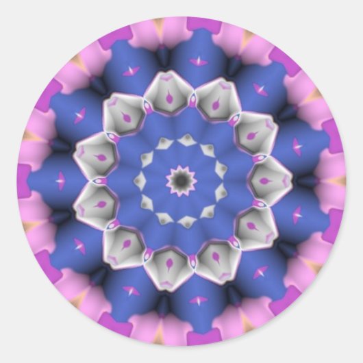 Aufkleber mit blauer Blume (Vorderseite)