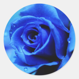 Aufkleber mit blauer Rose